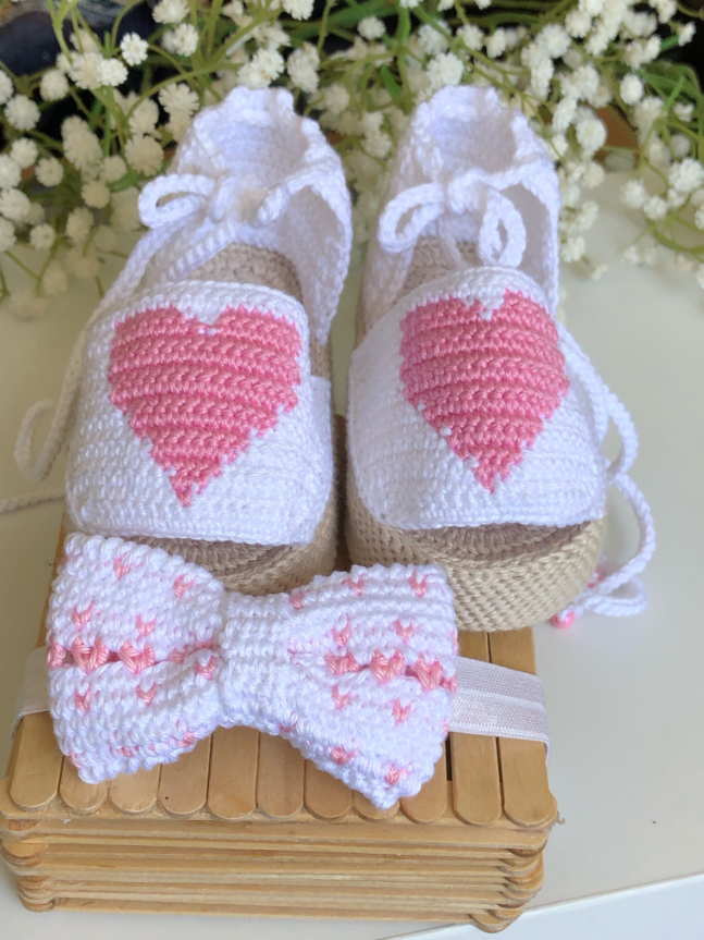 Kit Doce Bailarina em Crochê | Sandalinha + Lacinho para Bebês