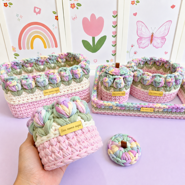 Kit Higiene Doce Marshmallow | 5 Peças | Delicadeza e Organização para Meninas - Personalizado