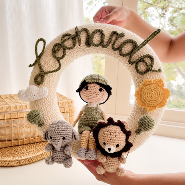 Guirlanda Pequeno Príncipe | Porta Maternidade Personalizado em Crochê