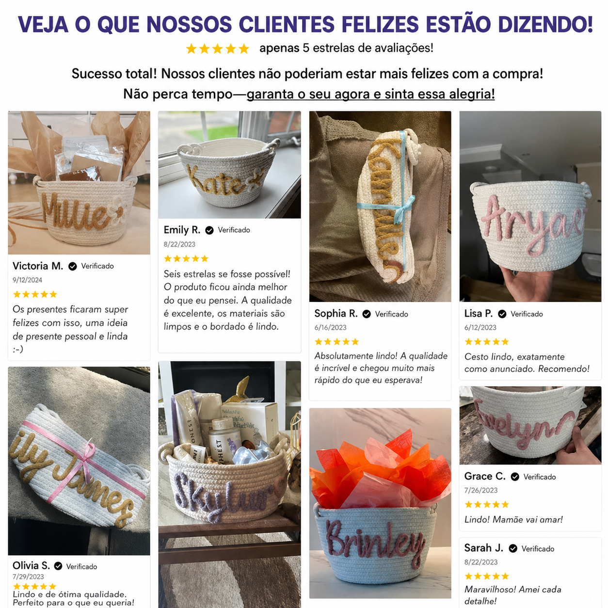 Cesto Tricot Personalizado | Organizador Infantil com Nome do Bebê - Imagem 6
