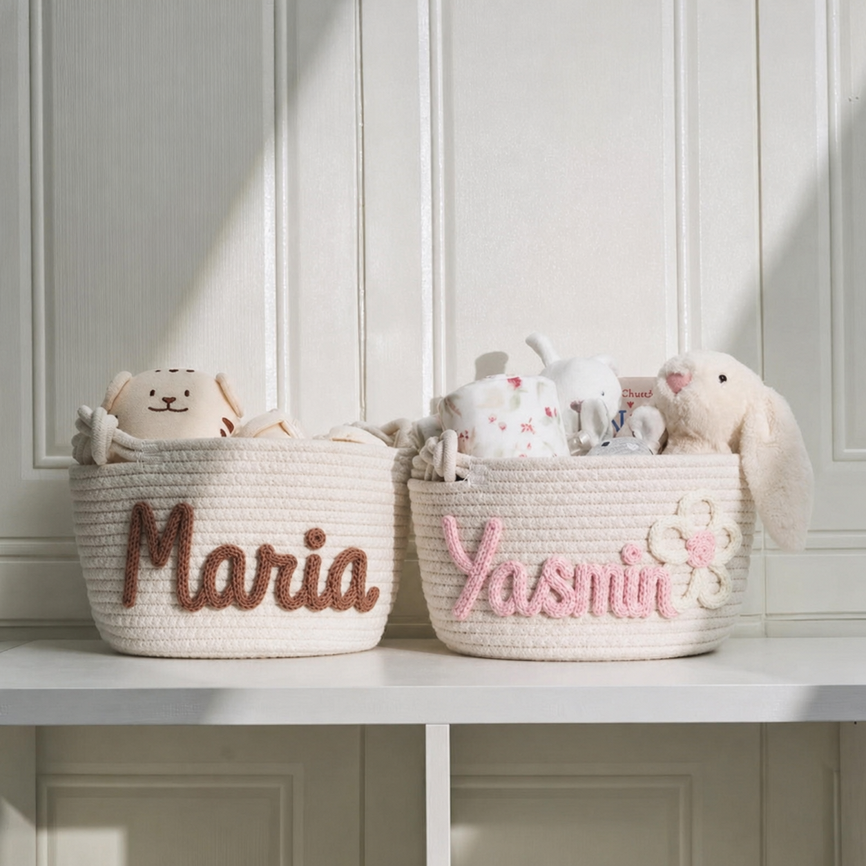 Cesto Tricot Personalizado | Organizador Infantil com Nome do Bebê - Imagem 2