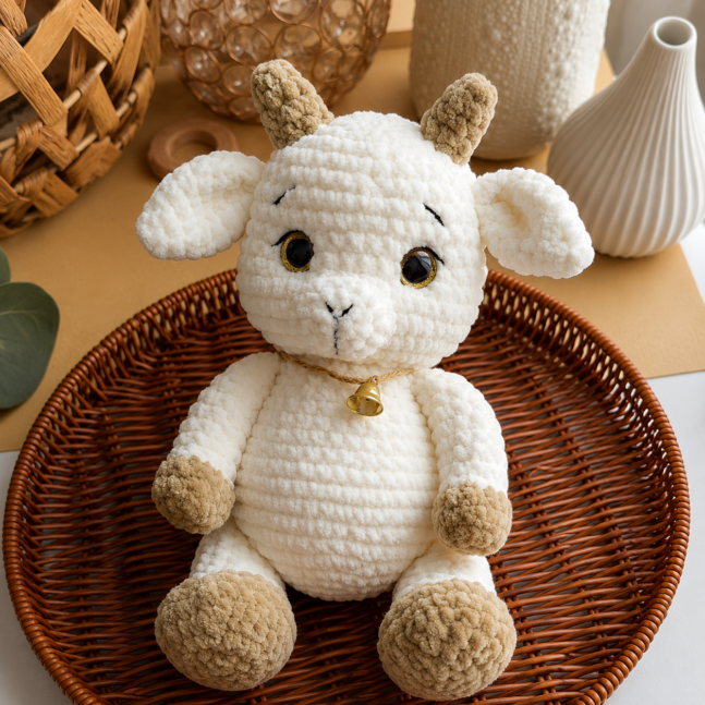 Pelúcia Cabrinha Amora | Amigurumi em Fio de Veludo